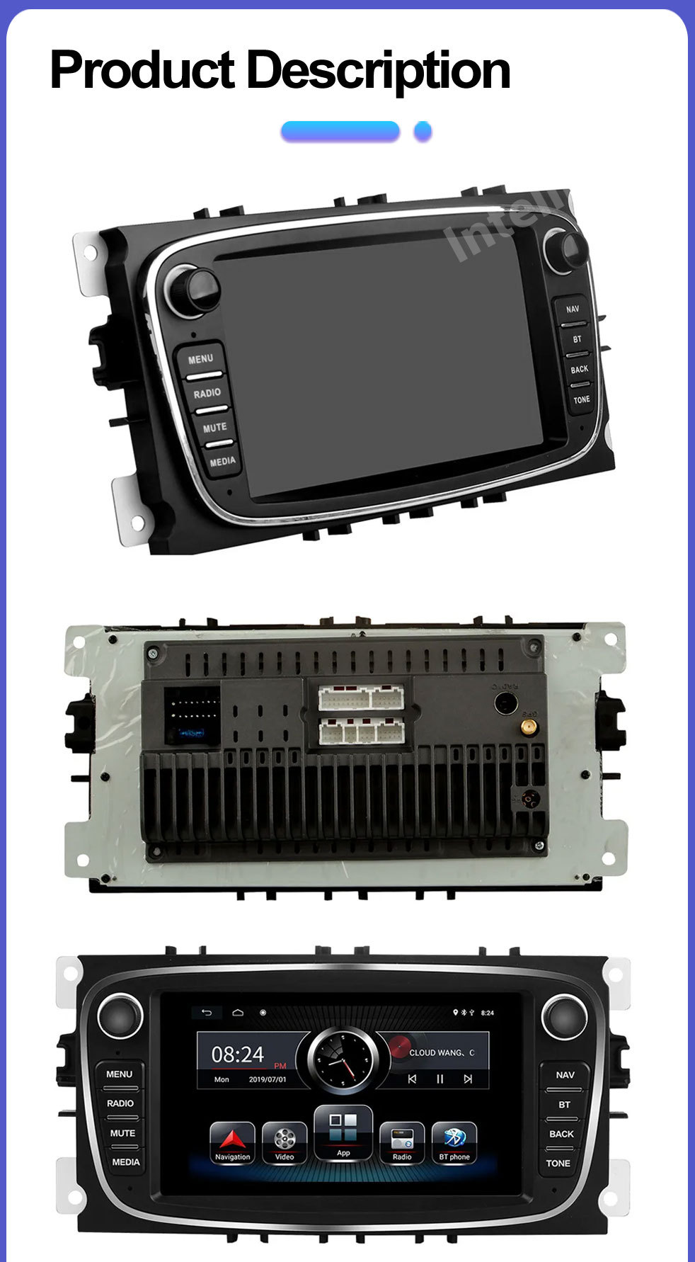 Suitable for Ford Focus 7-inch Android Smart GPS Car Navigation Bluetooth MP5 Player Carplay