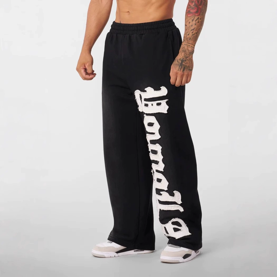 2025 американский BIG PATCH SWEATS Широкие брюки новый алфавитный принт для мужчин и женщин свободные трендовые брюки