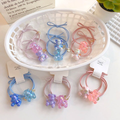 人魚姬小熊頭繩甜美卡通少女扎丸子頭繩可愛髮飾韓國時尚髮飾批發