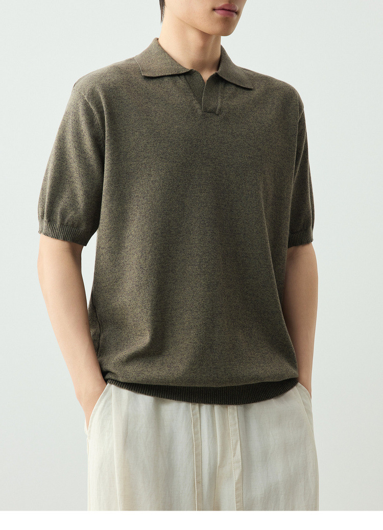 Áo polo nam cổ bẻ tay ngắn kiểu hải âu, chất liệu cotton thoáng mát — đen chi tiết 26