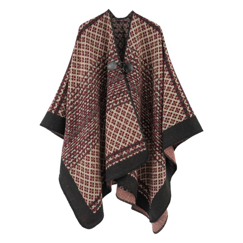 Новый четырехсезонный платок на пуговицах, осенне-зимний сверхбольшой утолщенный теплый плащ в этническом стиле, дорожный шарф для мужчин и женщин