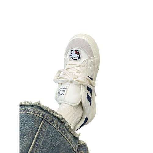 kt cat white shoes women's shoes  autumn new casual versatile color matching student sneakers design sense bread shoes