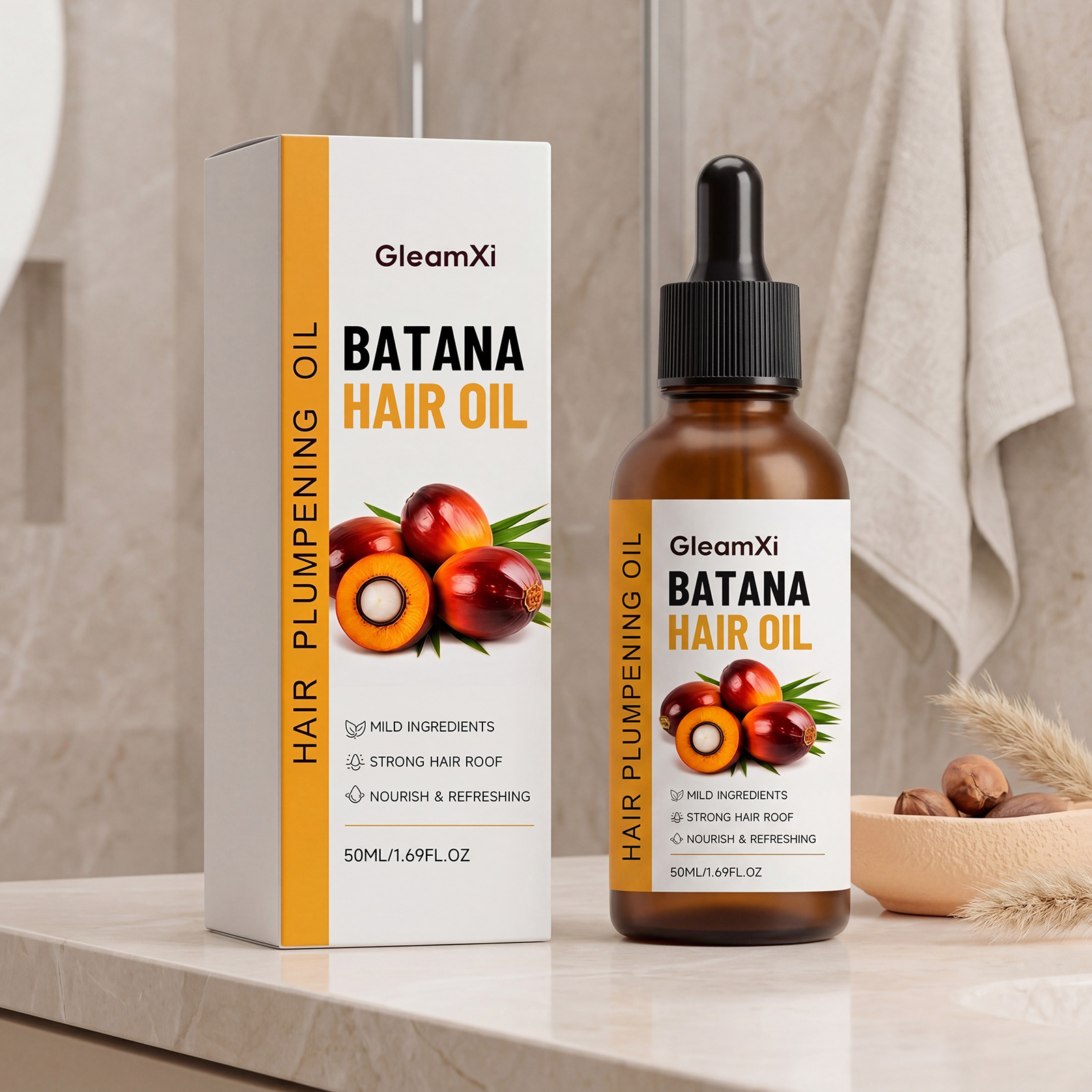 Factory Direct Sales of Gleamxi Plant-Based Hair Care Essential Oil, Plant-Based Essence for Smooth, Shiny, and Voluminous Hair, Moisturizing Essential Oil