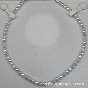 7-8mm Freshwater akoya Necklace Strong Light Near Round Flaw Zhuji Natural Pearl Finished Products Wholesale with S925 Silver Buckle