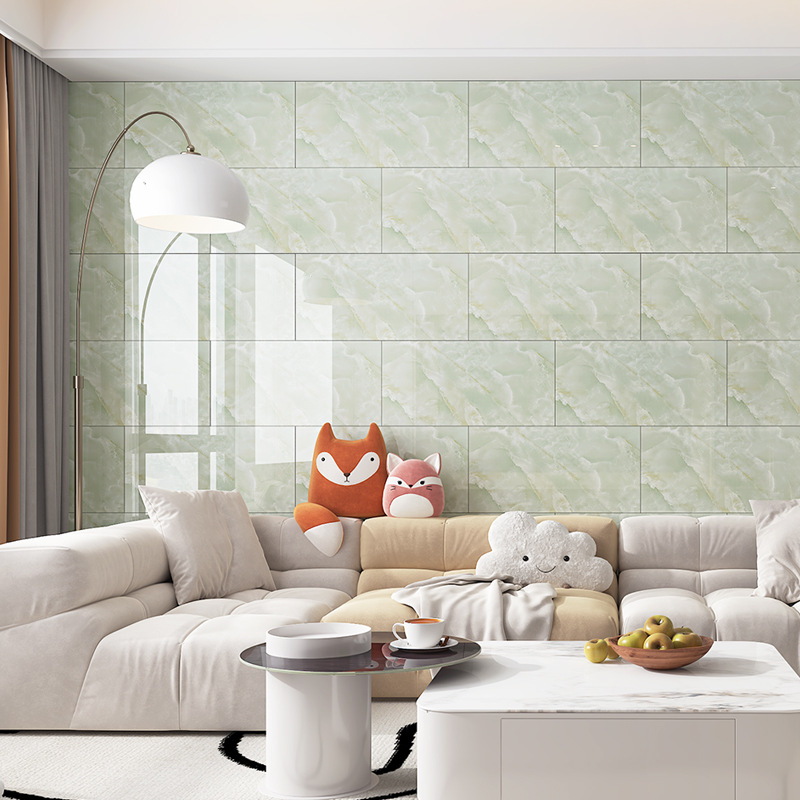azulejos imitados mármol pegatinas de pared PVC placa de aluminio y plástico decoración papel pintado impermeable a prueba de humedad papel pintado autoadhesivo pegatinas de cocina