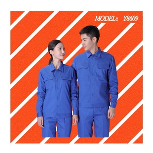 Labor Protection Polyester Cotton Fine Canvas Workwear Workwear Workwear Engineering Clothes Long Sleeve Workshop Workwear Y8609 Guangzhou Now