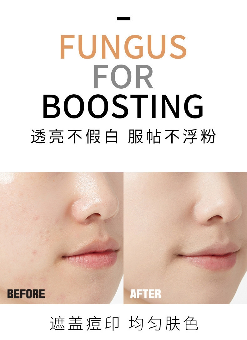 VIBELY Concealer Moisturizing Mushroom Head Cushion Beauty Cream Long-lasting, Oil-Control and Non-caking bb Cream Setting Powder Compact undefined