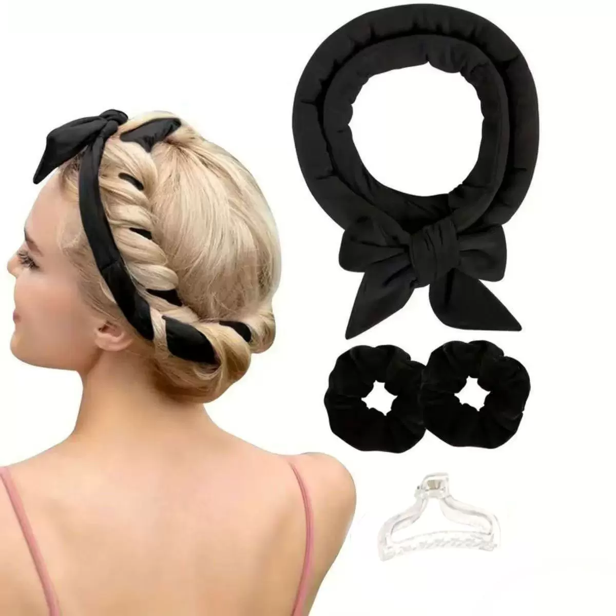 跨境专供 懒人不伤发睡眠卷发器 免烫自然卷盘发神器 亚马逊爆款