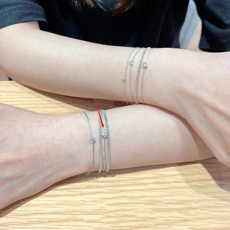 Xiaohongshu の人気の DIY 極細シングルダイヤモンドバブルブレスレット女性用ハイエンド絶妙な織りブレスレットドロップシッピング|undefined