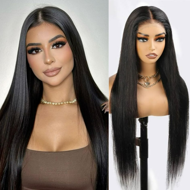 Wig Front Lace 4X4 Straight Lace Front Wig Straight Hair Hood Wig Factory Supply