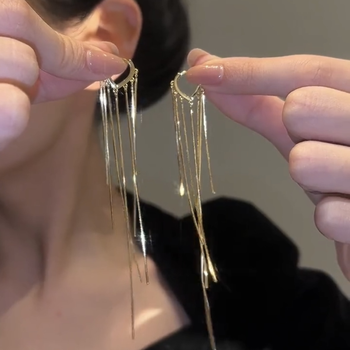 Long elegant small design earrings