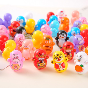 Tiktok-Style Cartoon Mini Year of the Tiger Tiger Blue Chubby Tumbler Toy Children's Educational Tabletop Game Gift