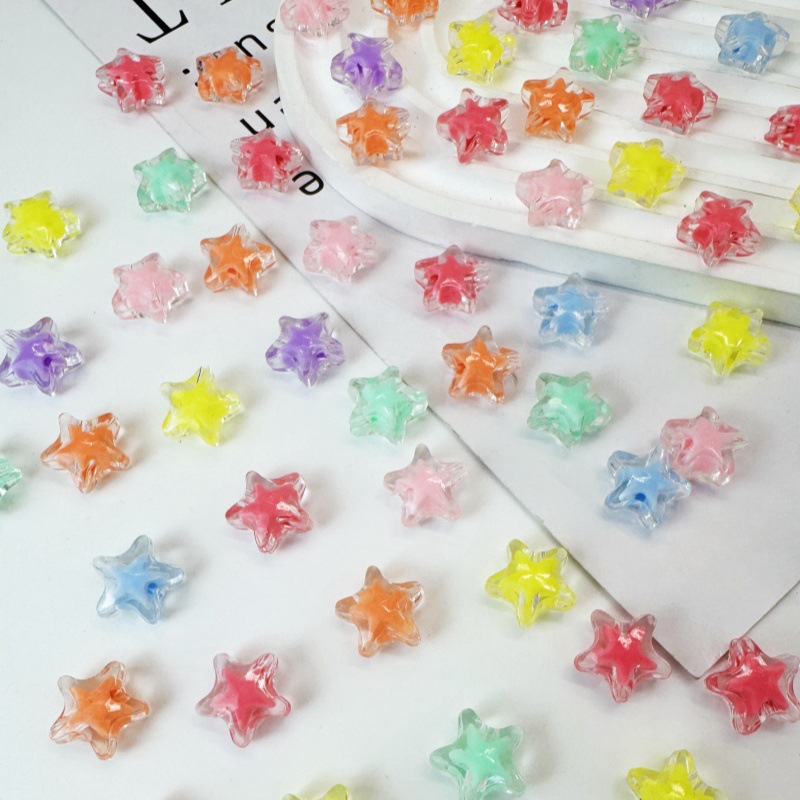 10g Weight Beads Jewelry Making Type DIY Ornament Accessories Classification 1 Piece Quantity Arylic Material Pentagram Pattern All Seasons Season Plating Design Sweet Style 1 Piece Arylic Pentagram DIY Ornament Accessories Beads 无