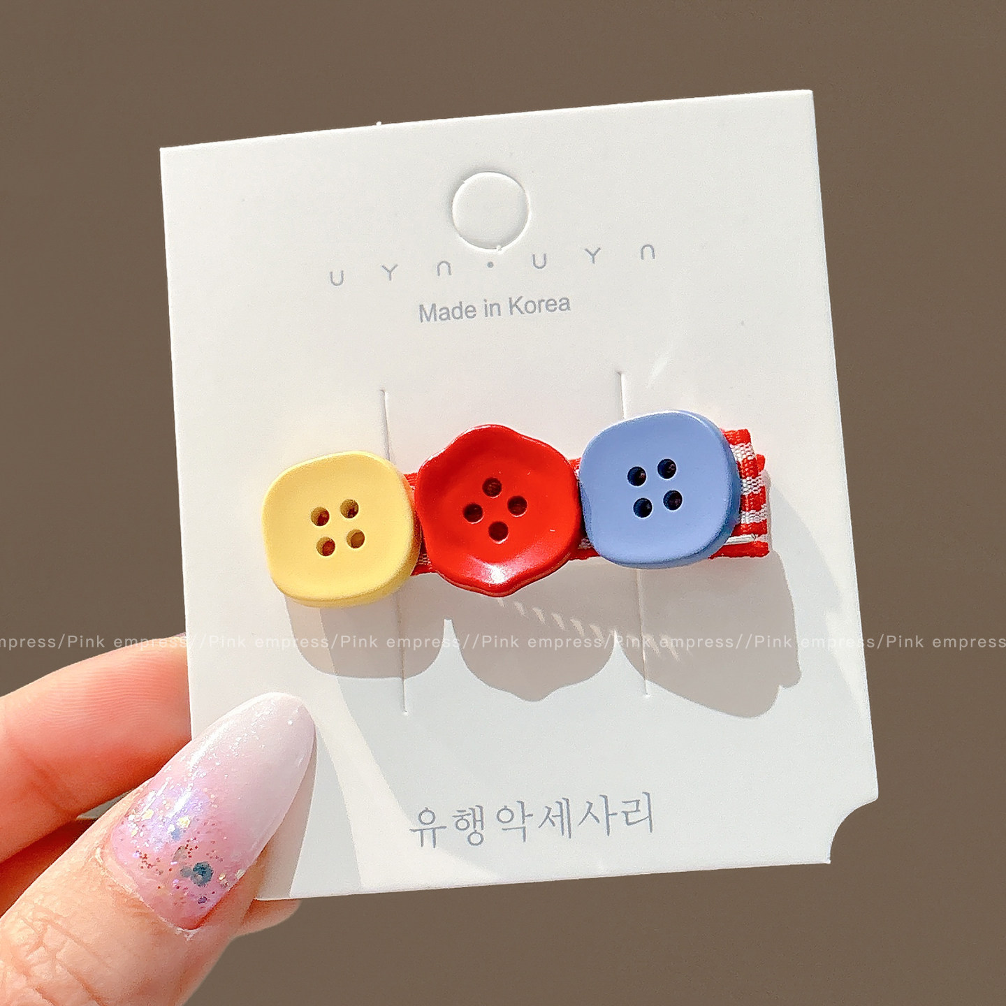 2# button hair clip [three buttons, one piece] approximately 4.5cm