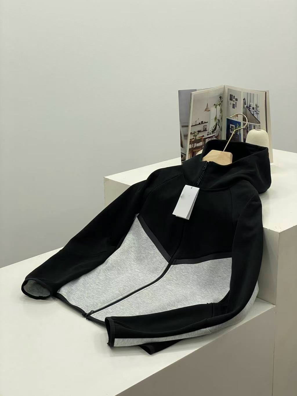 0950 traje de primavera y otoño para hombre 320g abrigo deportivo a prueba de viento de algodón pesado tejido suelto traje de pantalón de entrenamiento casual