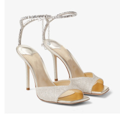 2024春季新款方頭魚嘴細跟超高跟時裝走秀大碼套腳鏈條涼鞋女