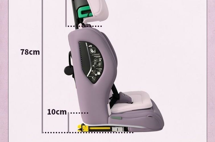 Simple rear seat safety seat for 12-year-olds, suitable for portable folding car seats for older children, children's car seat with cotton upholstery