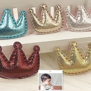 Handmade DIY Korean Style Kidsren's Hair Accessories Hairpin Set Headband Material Pu Crown Cloth Patch Accessories Jewelry Accessories