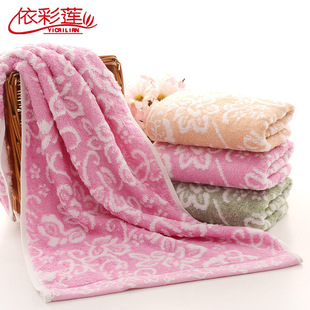 Bamboo Fiber Towel Face Wash Face Towel Couple Face Towel Soft Absorbent Towel Household Flower Big Towel Wholesale