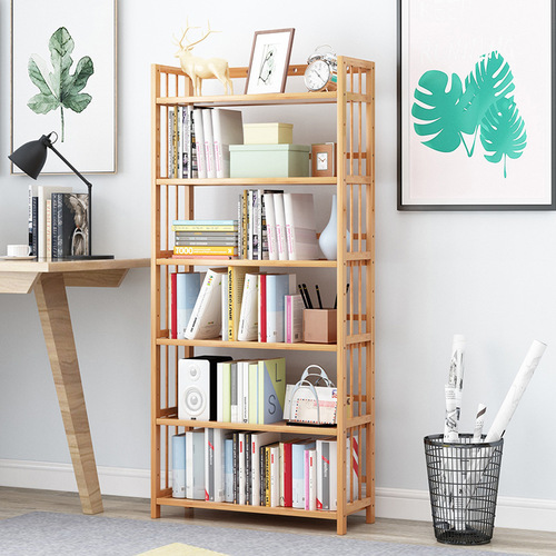 Simple Bookshelf Floor Standing Shelf Study Office Home Storage Rack Children Student Bookcase Living Room Assembled