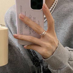 韓国版多層シンプルな大衆デザイン感が非常にシンプルなクロスリング女性ins風ファッション個性調節可能な指輪