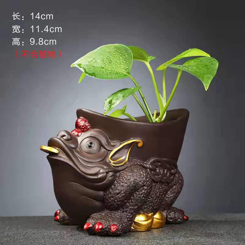 Creative Little Monk Rabbit Snake Home Decorations Ornaments Tea Table Green Flower Vase Ceramic Hydroponic Flower Pot Container