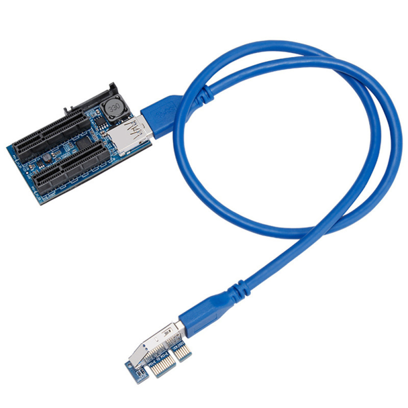 PCI-E 1X延長コードからpciデュアルポート4X中継コードPCI-E拡張カードカードデュアルインタフェース延長コード|undefined