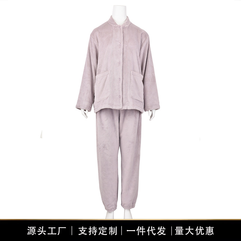 산호 벨벳 잠옷, 두껍고 따뜻한 가을 겨울 남녀 커플용, 마이크로 화이버 따뜻하고 부드러운 플러시 홈웨어