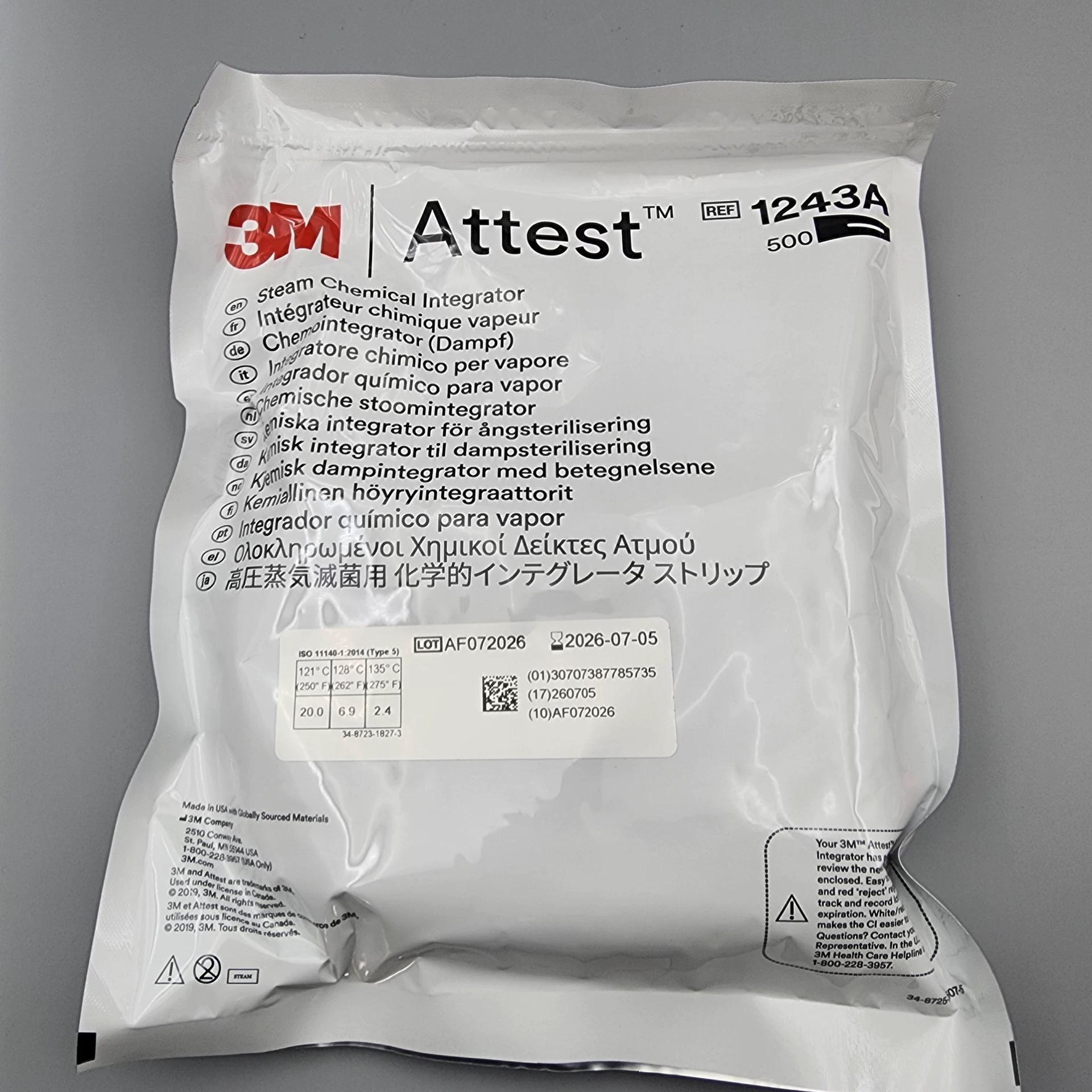 3M1243A карта для ползания, паровая стерилизация под давлением, карта для химической индикации, карта для ползания, карта для ползания категории 5, карта для ползания