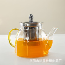 玻璃茶壶透明玻璃七边壶小容量泡茶壶家用功夫茶艺茶具批发花茶壶