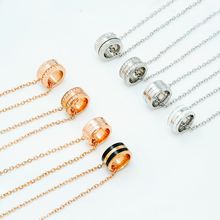 系列DW吊坠气质微镶锆石钛钢不掉色颈链可制作logo支持一件代发