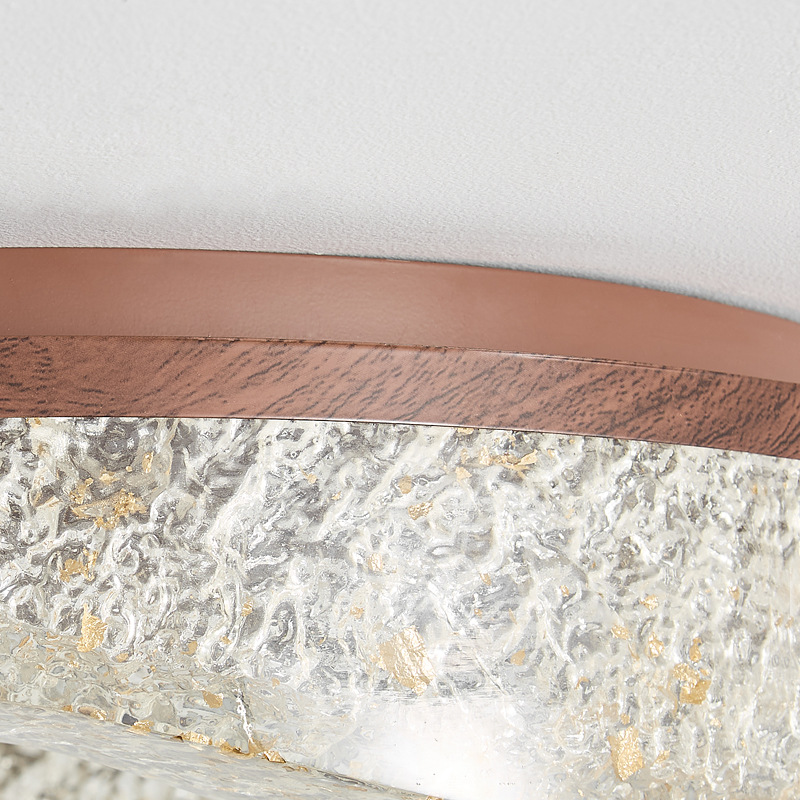 Lámpara de techo de dormitorio medieval de estilo italiano Lámpara de techo de resina de lámina de oro de lujo ligero Lámpara de habitación de protección ocular de grano de madera de nogal de alta calidad