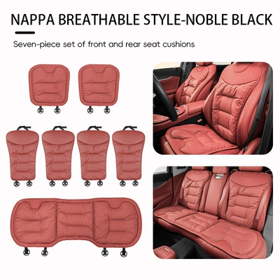 Seat cushion, seat cover: Seasons, Size Three - volcano-red-nappa-7-piece-car-set