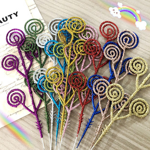 Cross-border for simulation of Christmas gold candy ring branch leaf Christmas lollipop color Christmas tree decoration