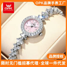 opk品牌手表新款时尚百搭女士手表小众轻奢镶钻表盘石英表女批发