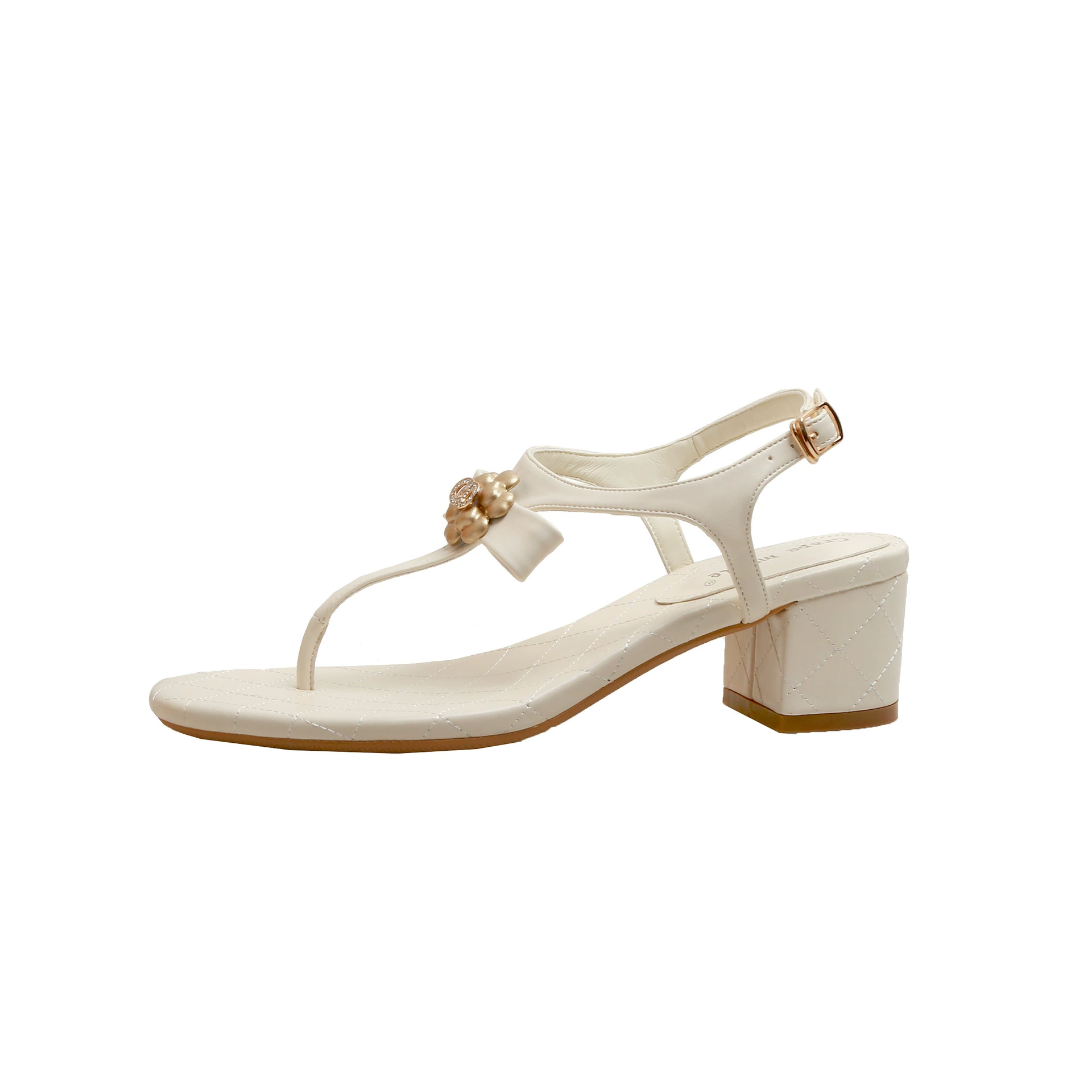Summer sandals, flip flops with a strap, Chanel style