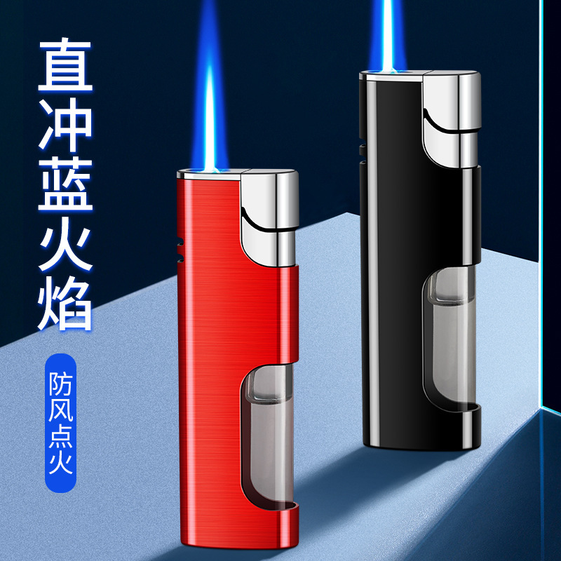 長条小型直沖青炎ライターzy 47直沖防風電子火付け全金属プレゼント広告|undefined
