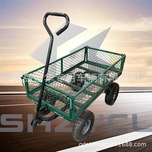 Flatbed Pull Truck, Four-Wheel Hand Trailer, Foldable Turnover Truck, Household Trolley, Stall Transport Truck with Frame