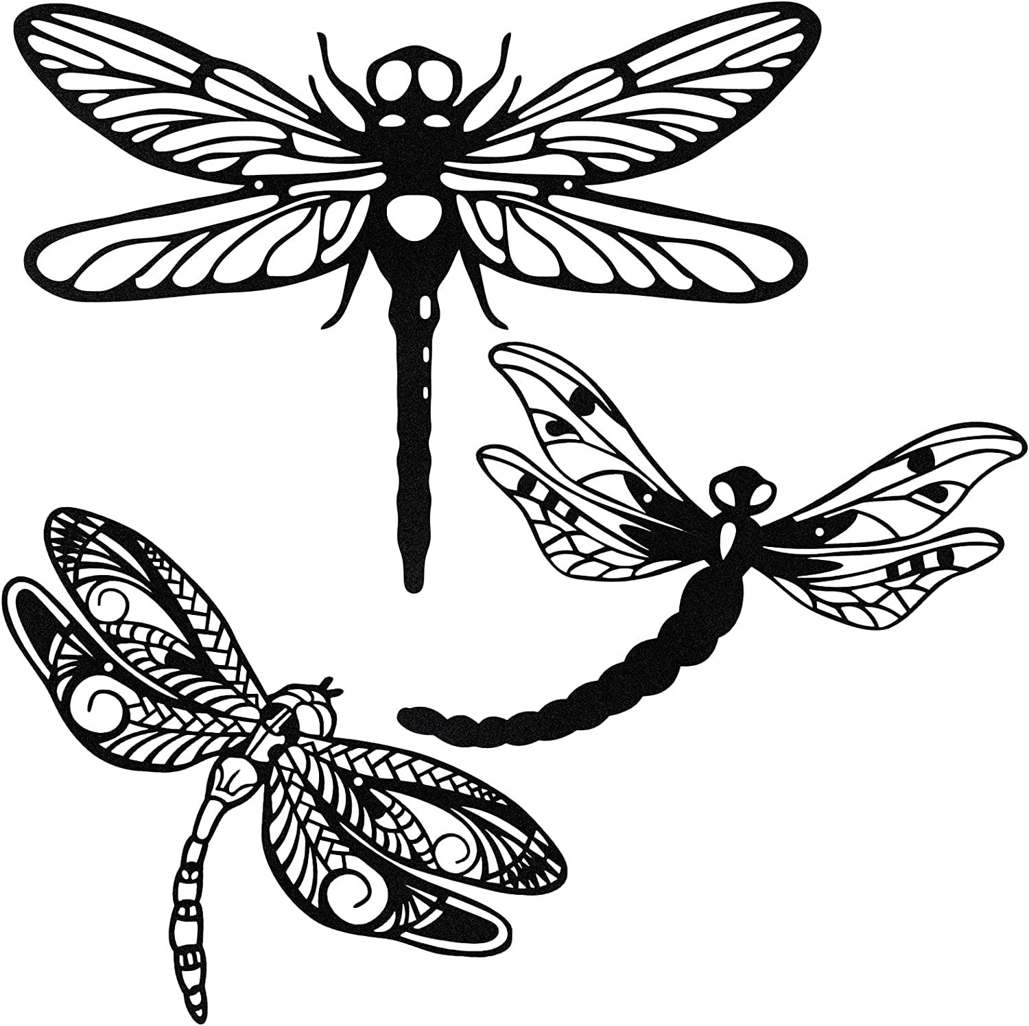 亚马逊3金属蜻蜓剪影家居墙壁装饰户外花园艺术金属栅栏悬挂雕塑详情3