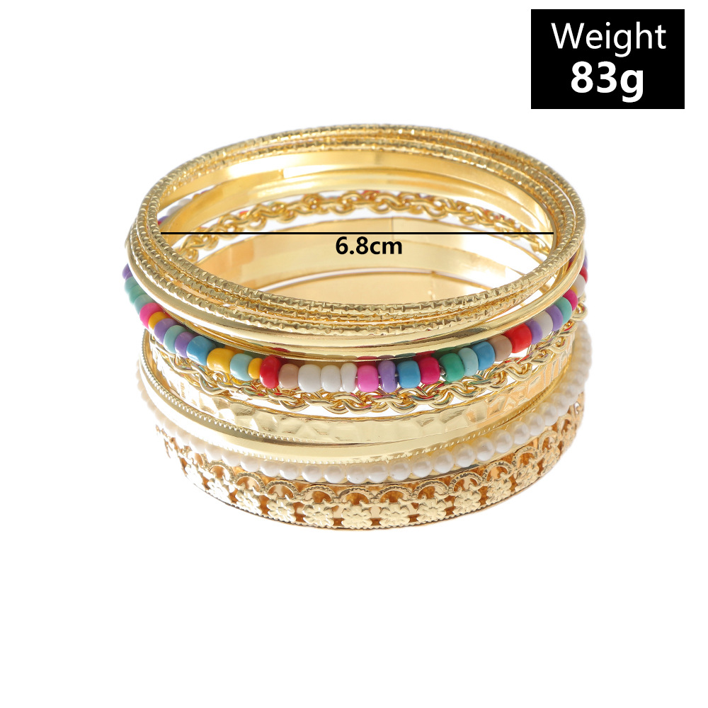 Bohemský set náramkov pre ženy geometrické šperky štýlové_voghion.com