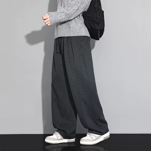 JYF-2711 Wide-Leg Pants 2026 Fall/Winter New Style Relaxed Casual Elastic Waist Loose Versatile Vintage Wide-Leg