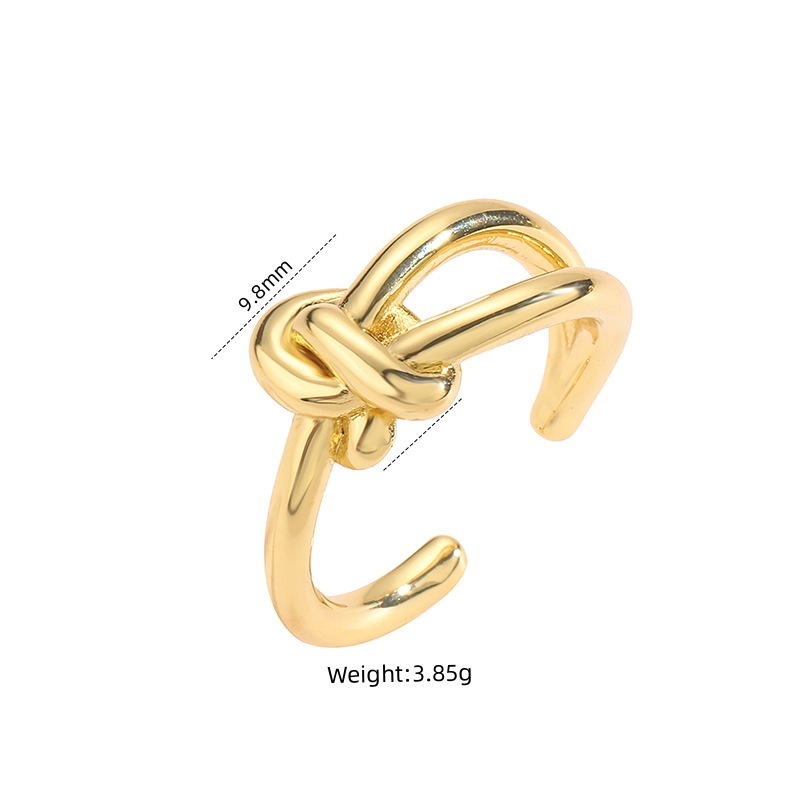4g Weight Open Rings Classification Adjustable Ring Size 1 Piece Quantity Daily Occasion Copper Material Geometric, Solid Color, Knot Pattern Women's Gender Retro Style Copper Geometric Solid Color Knot Open Rings 8