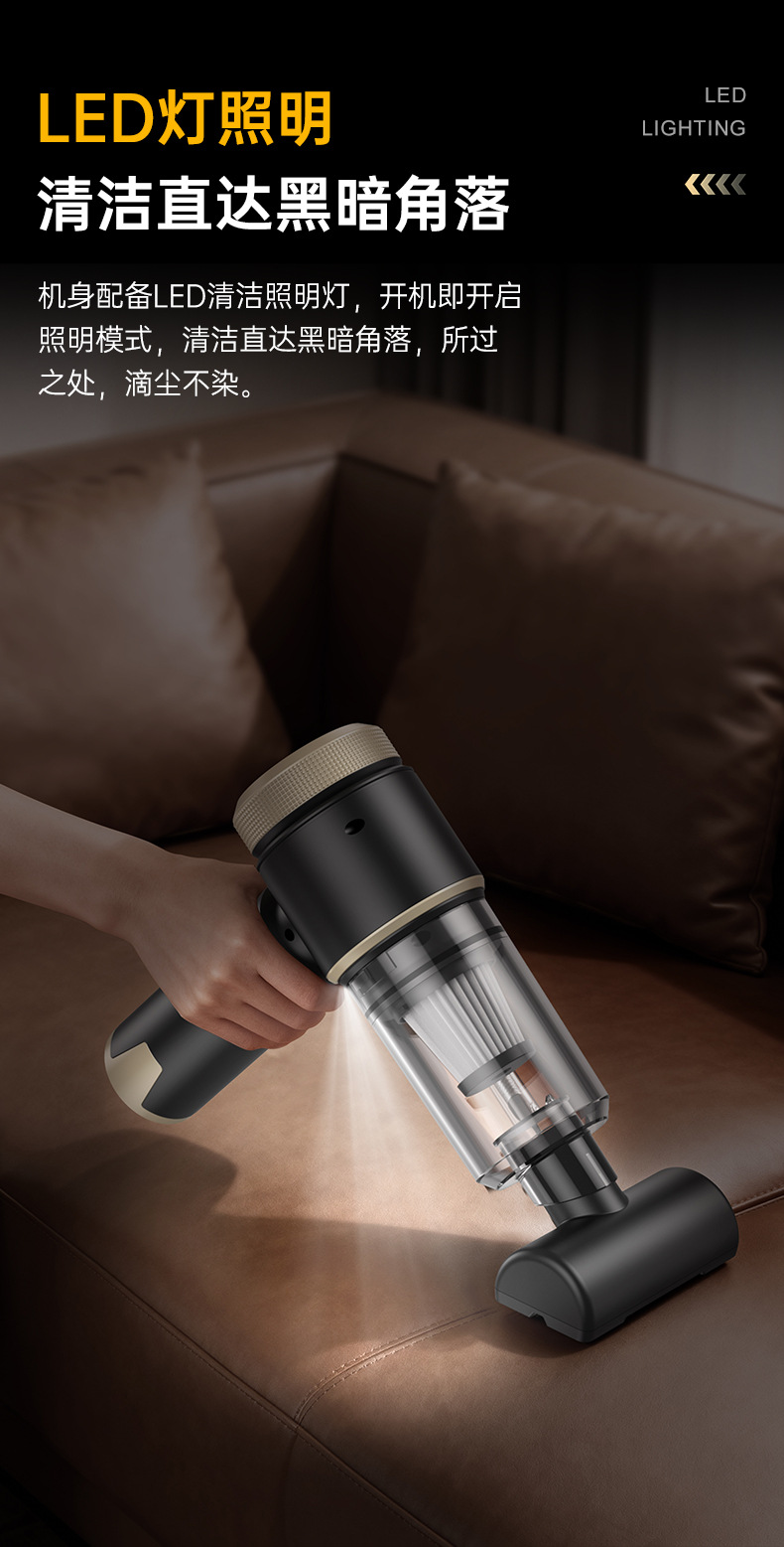 New Car Vacuum Cleaner, Wireless, Small, Rechargeable, Handheld, Dual-Purpose for Suction and Blowing, High Power, Super Strong Suction
