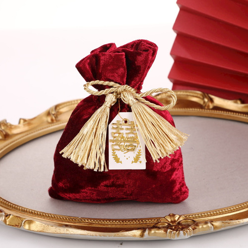 New Creative Velvet Bag Packaging, European-Style Gift Candy Sachet, Tied-Neck Candy Pouch, Gift Bag, Handout Gift