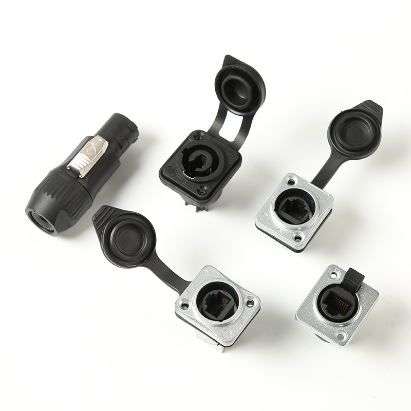 Led Display Equipment Power Connector Plug Rj45 Waterproof Network Cable Panel Interface Socket Straight through Female Socket