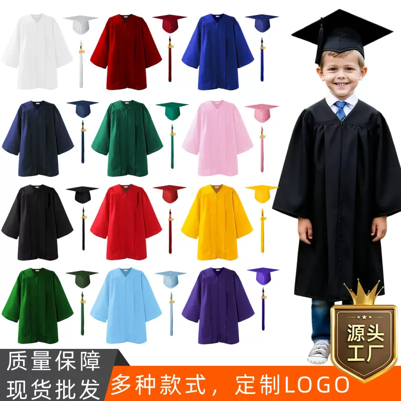 跨境2025新款梭织小博士服小学生学士服毕业服套装幼儿园毕业服
