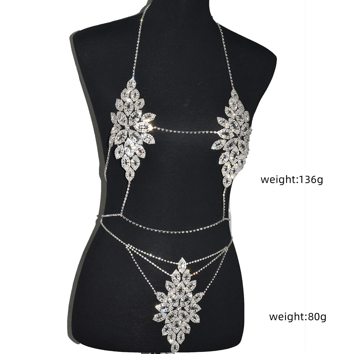Sexy diamond luxury body chain jewelry beach bray panties inner pants suit rhinestone show Body chain