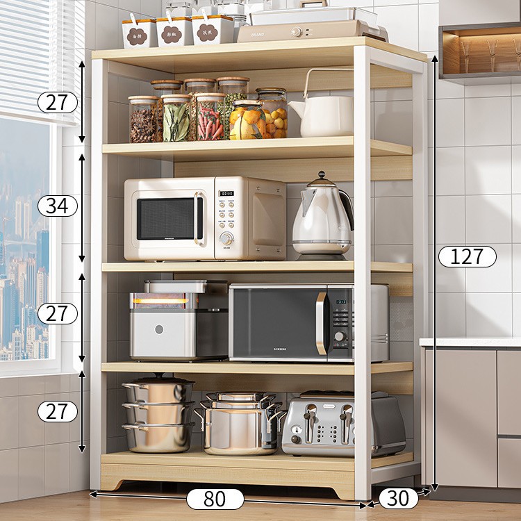 Estante de almacenamiento de cocina piso del hogar horno de microondas de múltiples capas estante simple multifuncional estante de almacenamiento