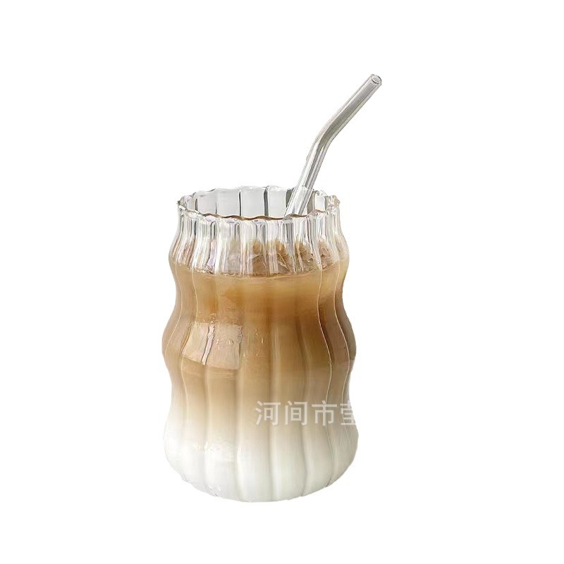 Taza de nubes rayadas taza de café de hielo americano taza de latte taza de agua fría taza de agua doméstica taza de agua