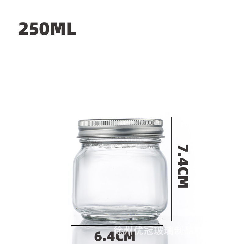 Tarro de albañil de vidrio transparente tarro sellado de la tarro de la ensalada de verduras nueces productos secos de embalaje de almacenamiento de vidrio al por mayor